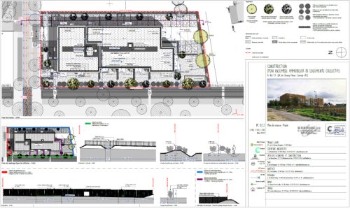 Miniature plan masse bâtiment Adrienne Bolland